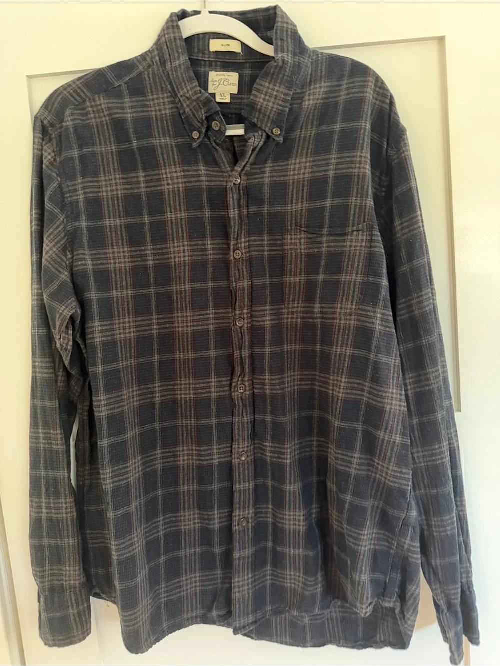 Levi's Men's Navy Plaid Button-Down Shirt XL Slim